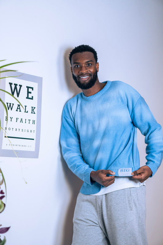 ‘Sky Blue Hues’ Knitted Sweater
